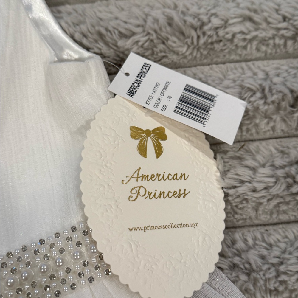 American Princess White Tiered Tulle Special Occasion Dress (NWT) Size 10